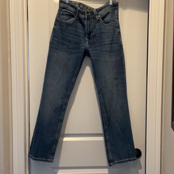 TK Axel Brand Slim Boot Men's Blue Jeans - Picture 1 of 5